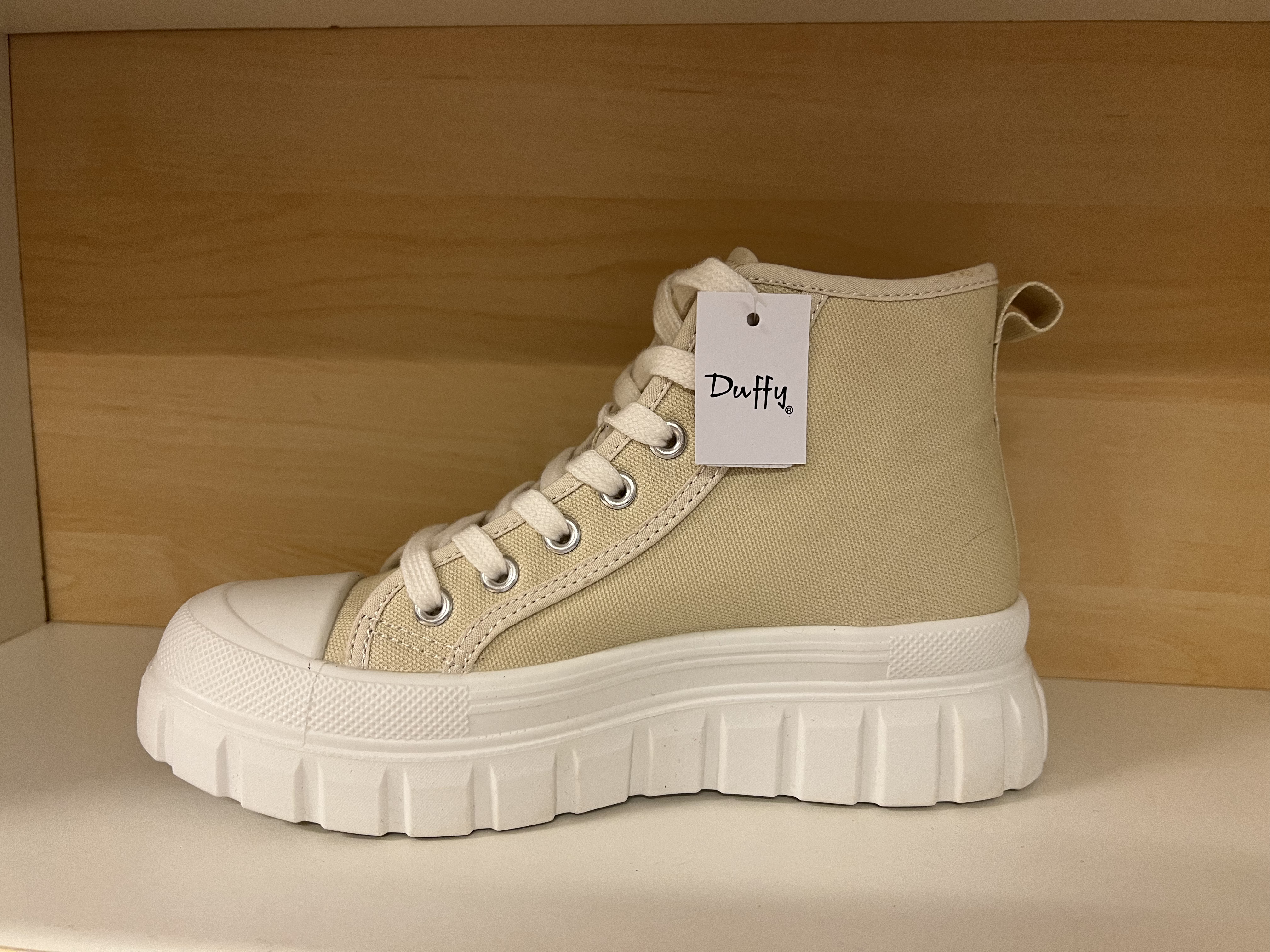 Boots i beige textil. - 3