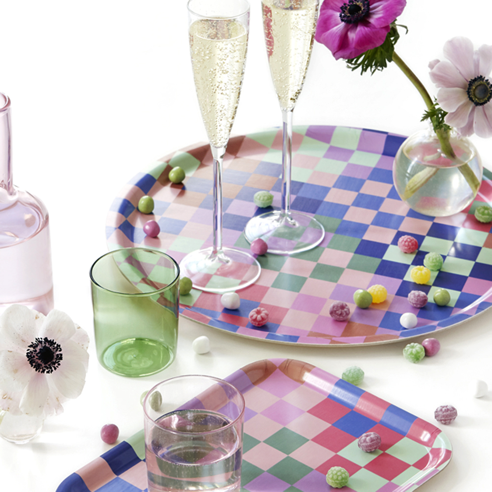 Multicolor CHECKER Serving Tray - 27x20 cm - 3