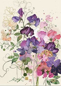 Bug Art : Sweet Peas - kort med kuvert 