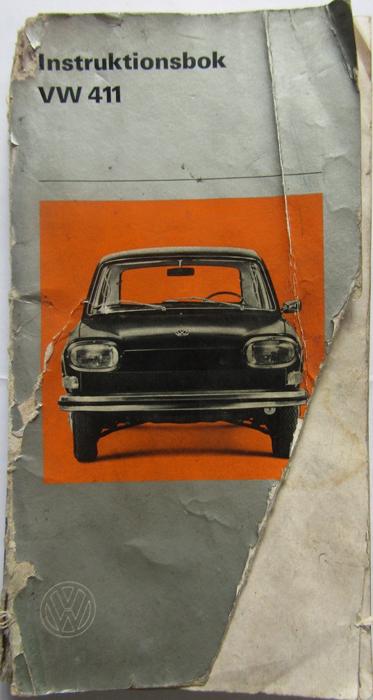 1969 Volkswagen VW 411 Instruktionsbok