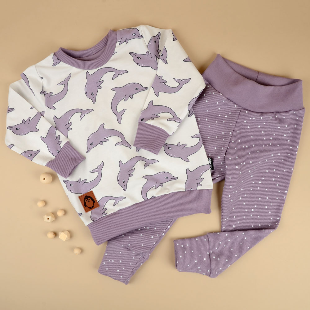 MINI SPOTS RIBBED - DUSTY LILAC - 4