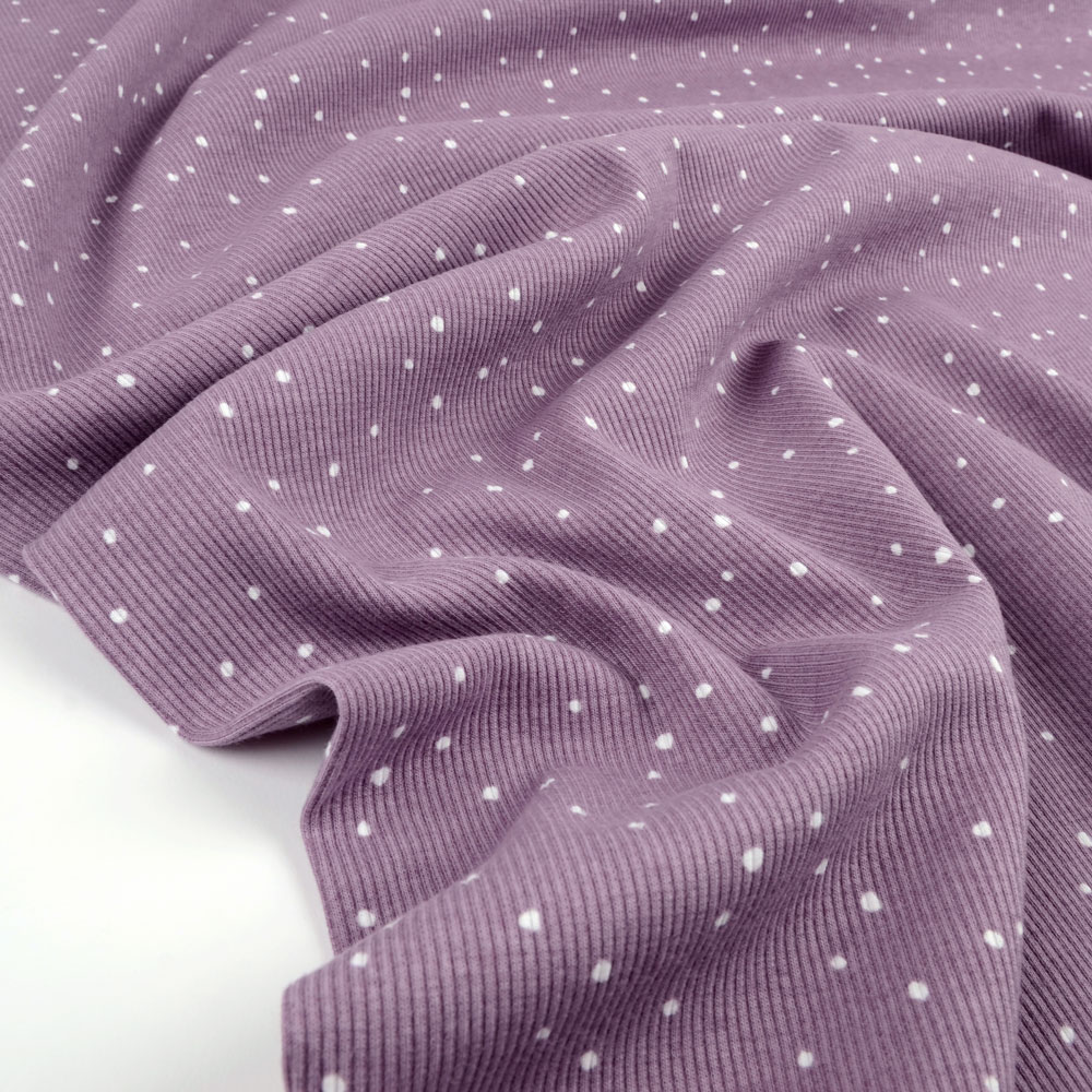 MINI SPOTS RIBBED - DUSTY LILAC