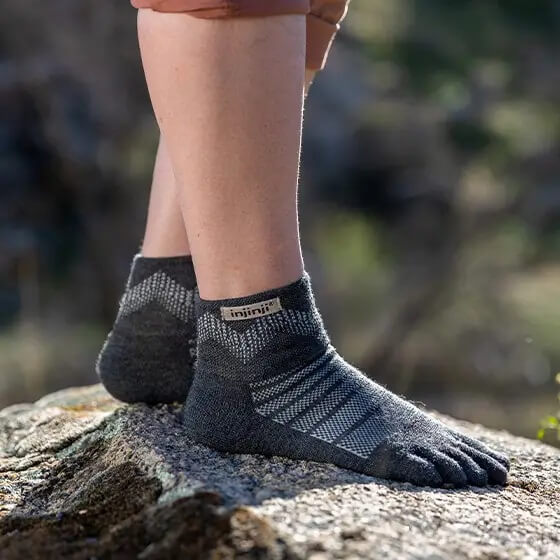 Injinji Outdoor Midweight Mini-Crew Wool Slate - 2