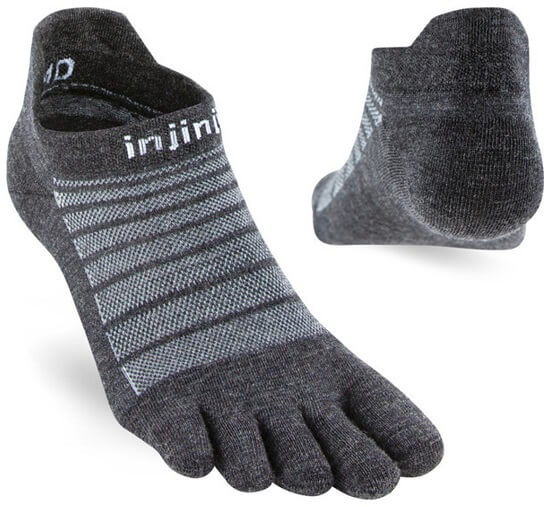 Injinji Run Lightweight No-Show Wool Slate