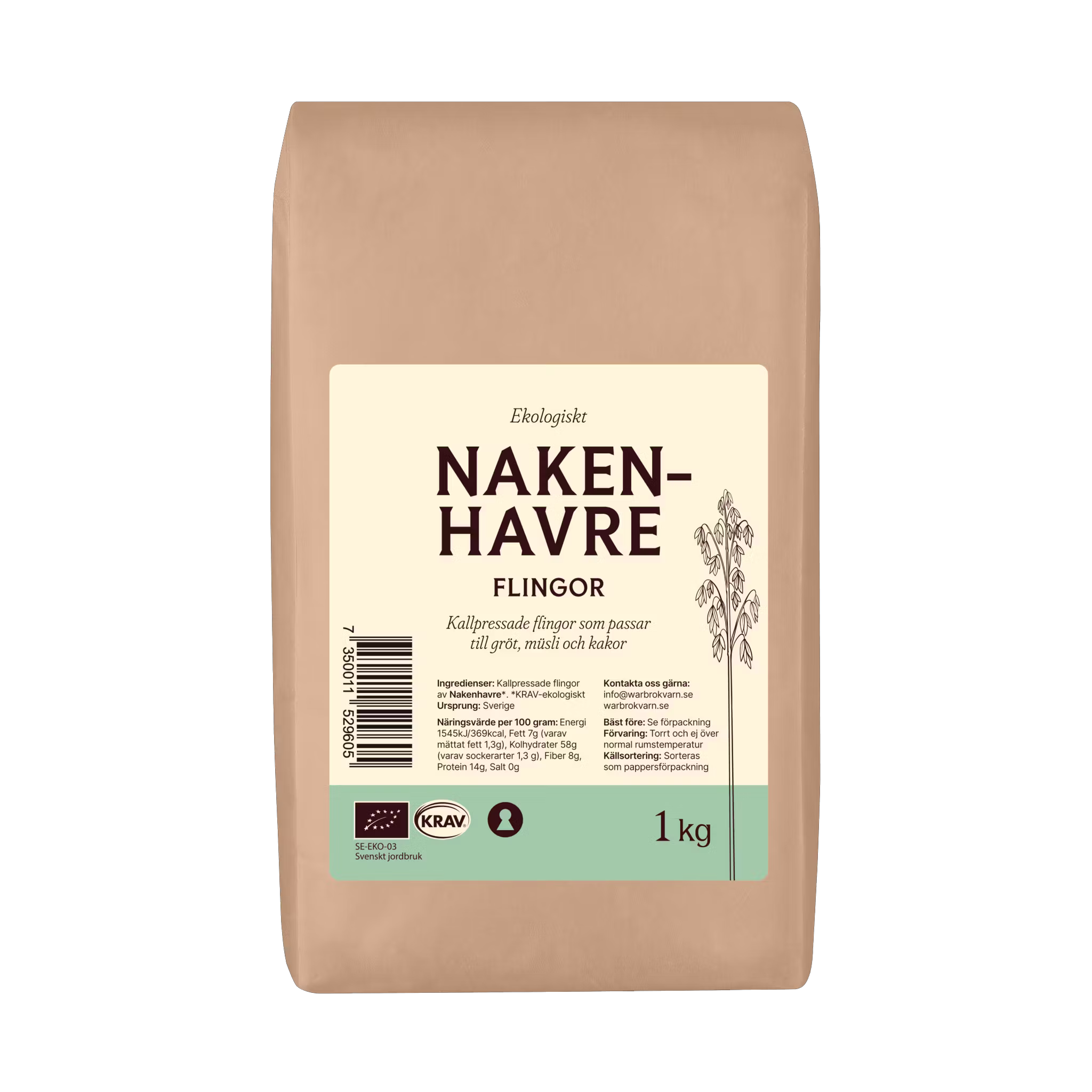 Nakenhavre-flingor 1 kg KRAV