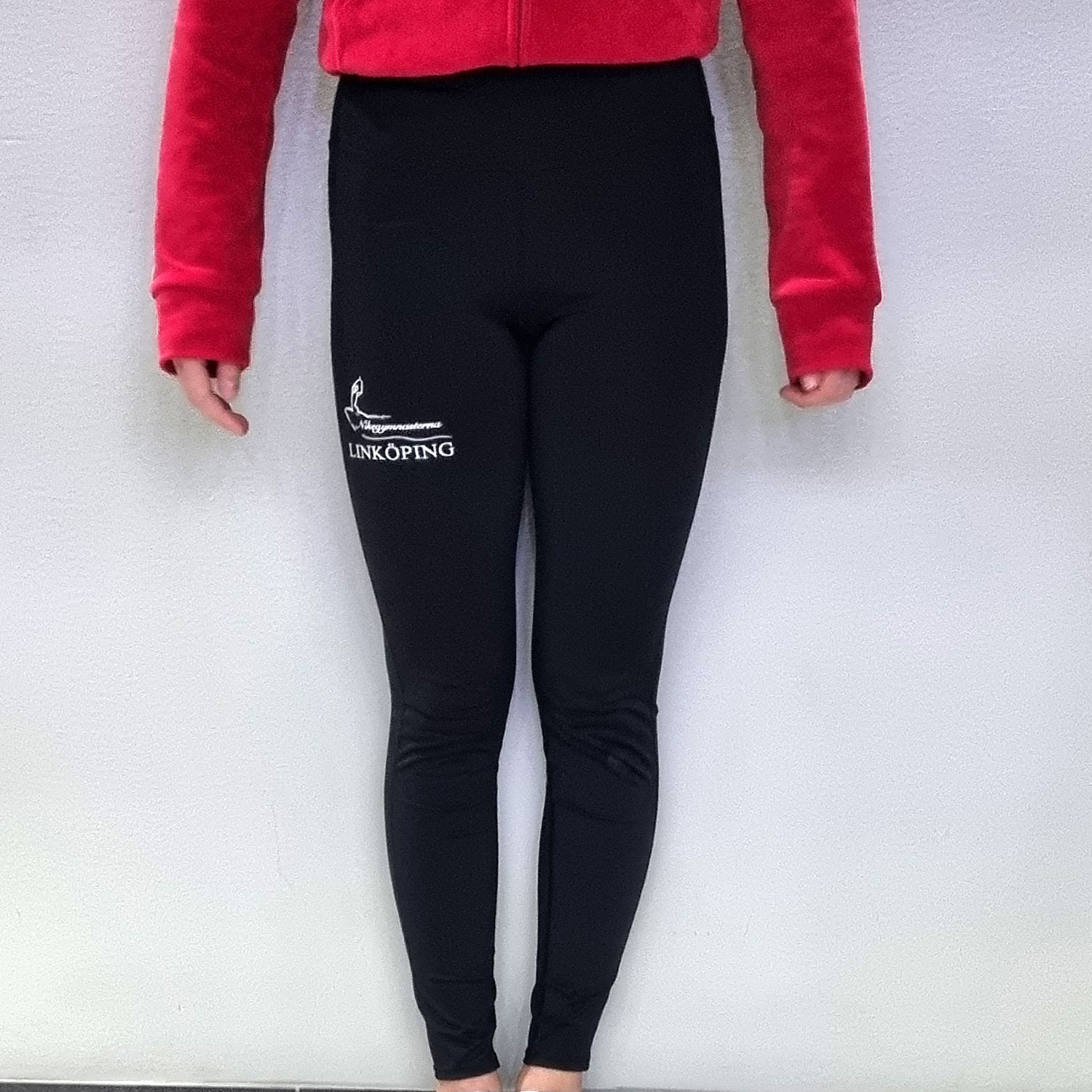 Damtights, bred midja, med föreningslogo