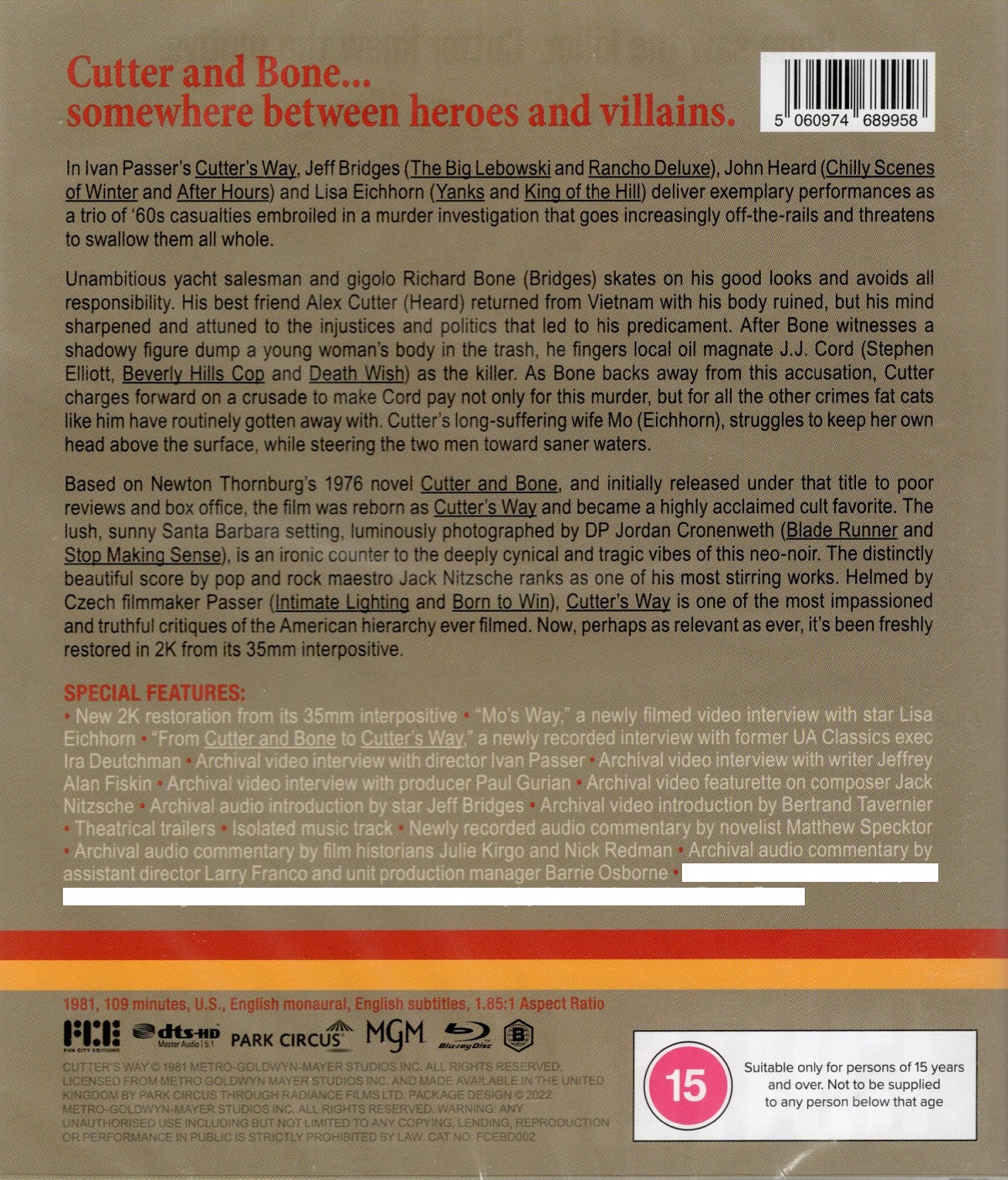 Cutter's Way (ej svensk text) (Bluray) Kvarnvideo.se