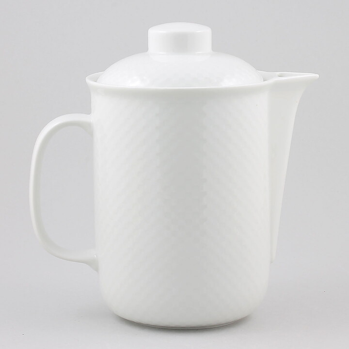 Signe Persson-Melin (Chess 1980) White Coffee Pot with Checkers Relief 19 cm