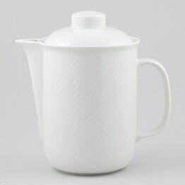 Signe Persson-Melin (Chess 1980) White Coffee Pot with Checkers Relief 19 cm