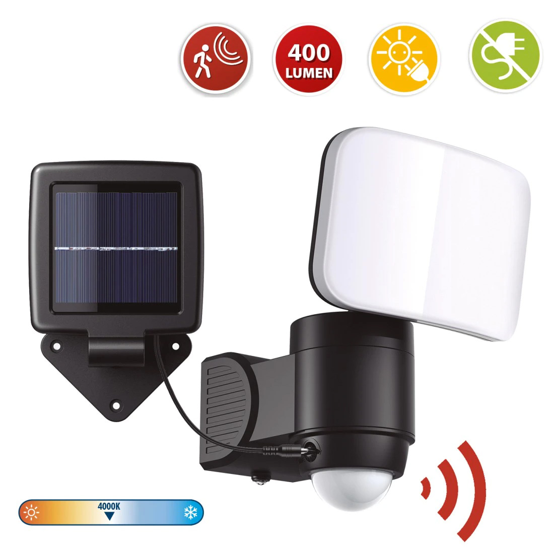 Velamp Solcell Strålkastare 400LM - 2