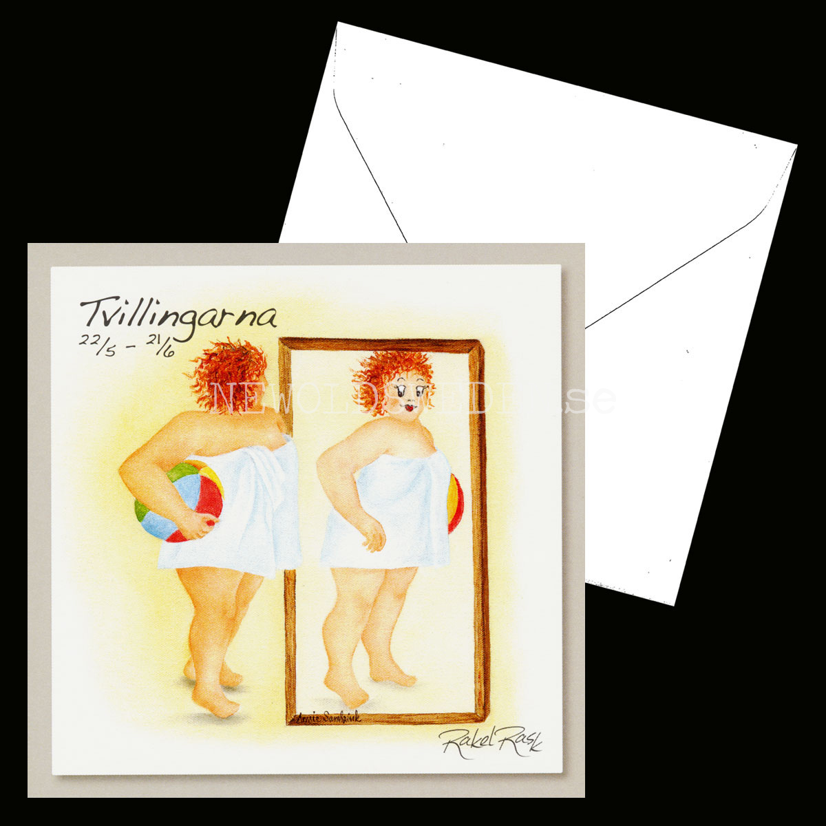 Tvillingarna 22/5 - 21/6 - Rakel Rask Konstkort - 751 - 2
