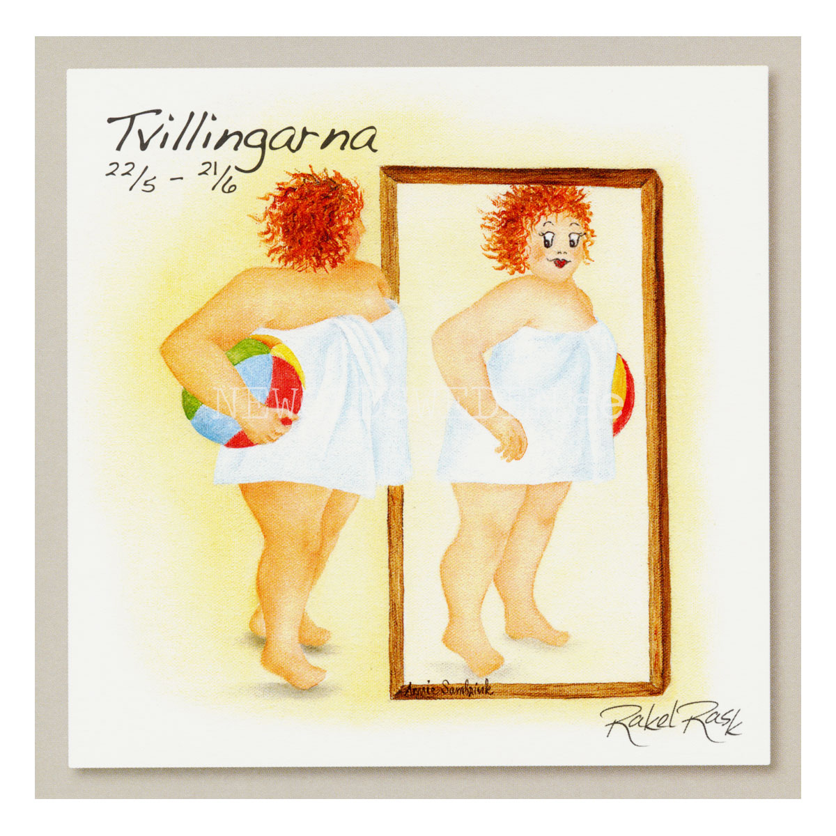 Tvillingarna 22/5 - 21/6 - Rakel Rask Konstkort - 751 - 6
