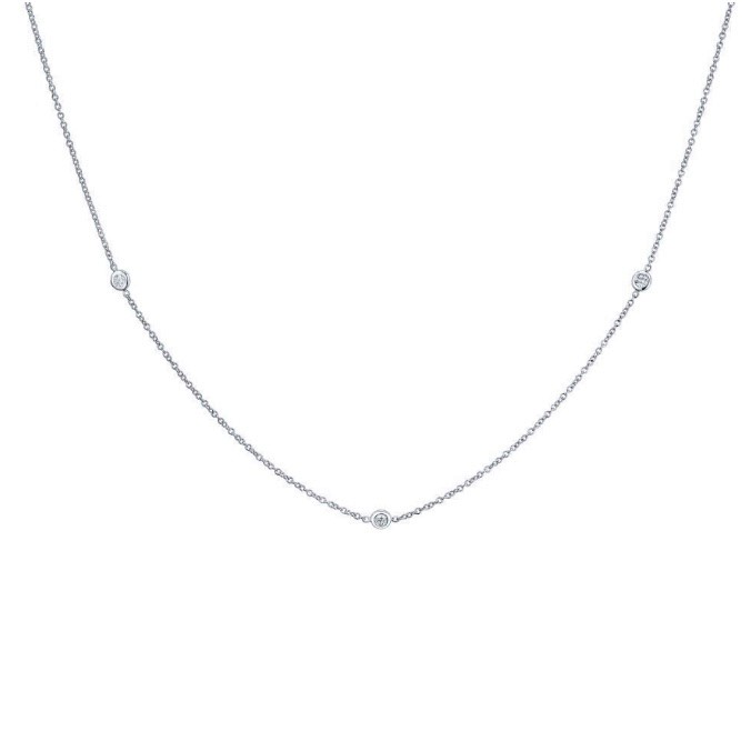 TRIPLE  BRILLIANTCUT DIAMOND BEZEL NECKLACE