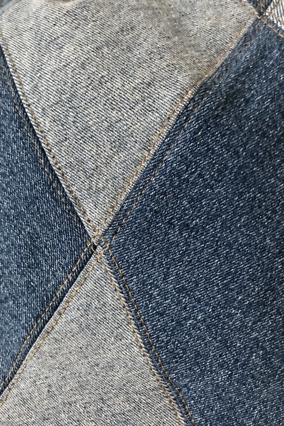 SÅLD Denim kudde No1, Harlekin - 3