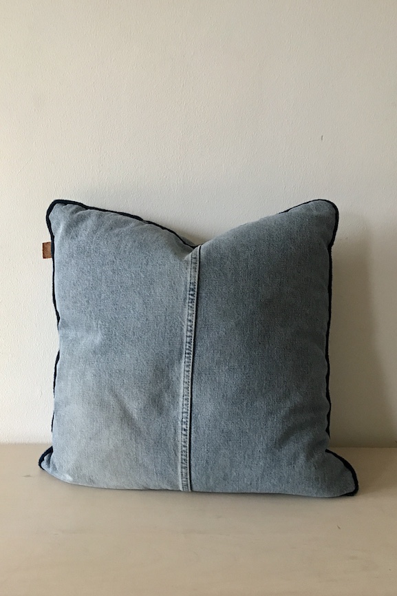 SÅLD Denim kudde No1, Harlekin - 4