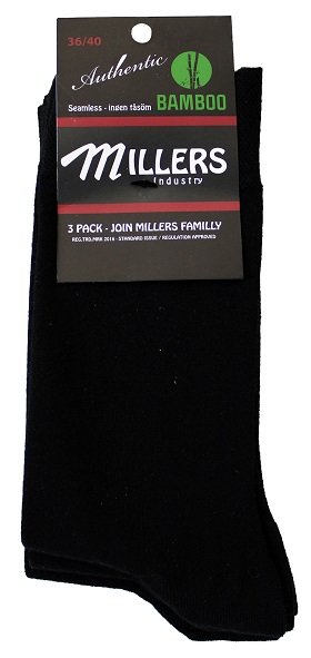 3-Pack Millers Bambu Svart - 2