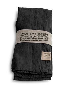 Servetter, 4p linne dark grey, från Lovely linen