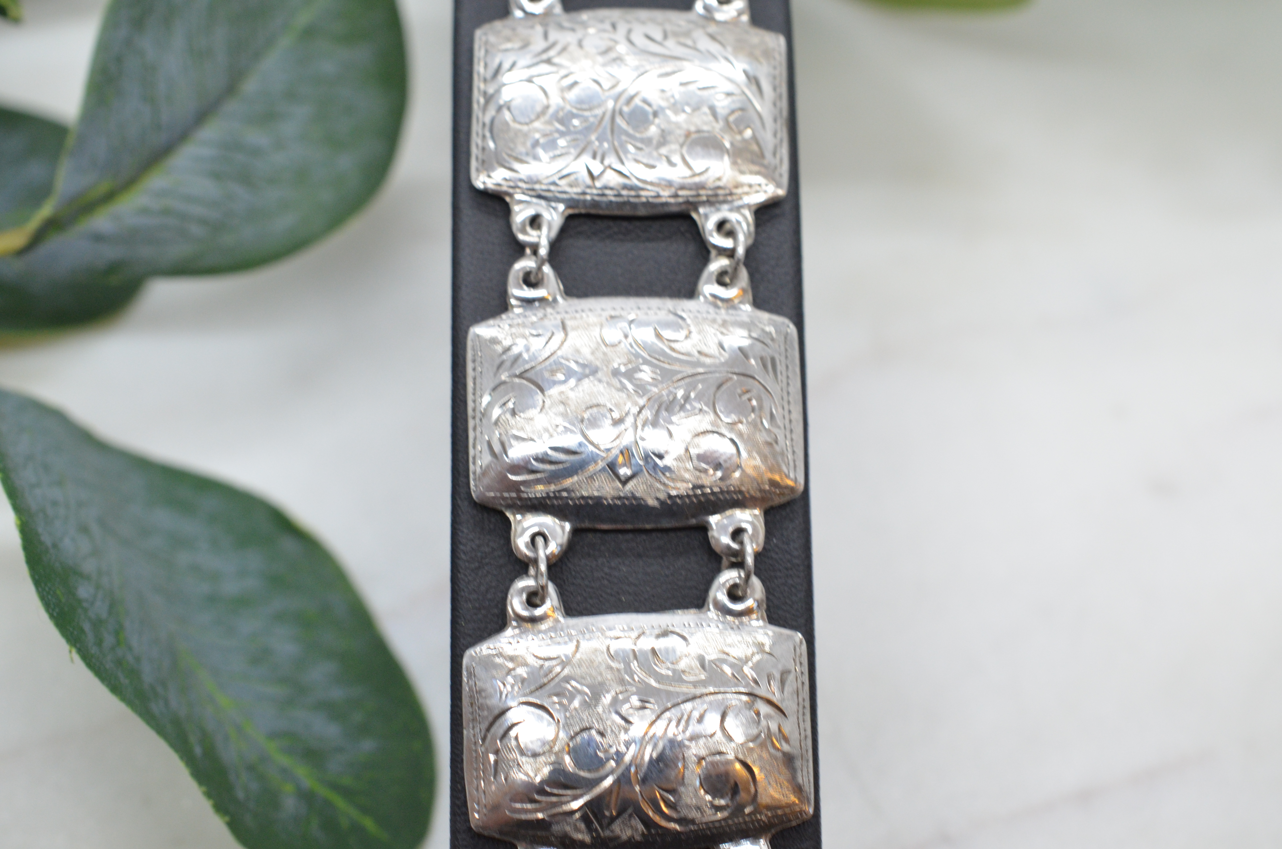 Vintage armband i silver - 4