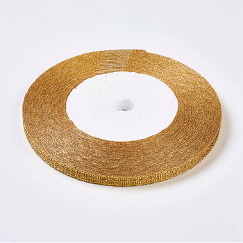 Organzaband 6mm guld hel rulle