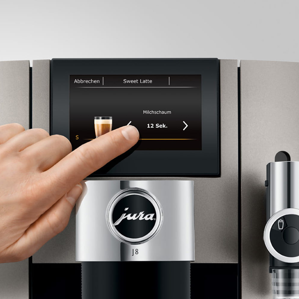 Jura J8 Midnight Silver (EA 15471) - Bean to cup - KaffeGrossisten | Kaffeevollautomaten