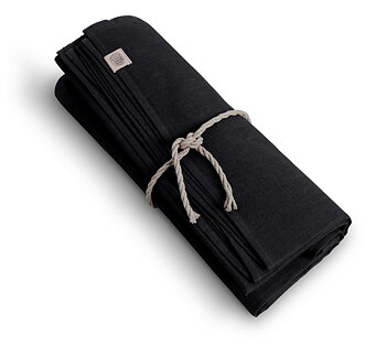 Bordsduk rund Classic svart 170cm, Lovely Linen
