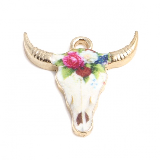 Berlock , Emaljerad Tjurhuvud blommor, lila