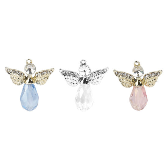 Berlock -  Ängel, Guld m Rhinestone,  Turkos - 2