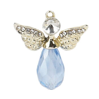 Berlock -  Ängel, Guld m Rhinestone,  Turkos