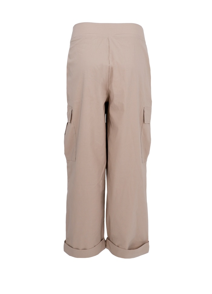 Black Colour - Davina Wide Cargo Pants Sand - 2