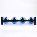 Erik Höglund (1960s) Metal Candleholder with Four Blue Glass Sections 34 cm SH338