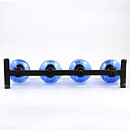 Erik Höglund (1960s) Metal Candleholder with Four Blue Glass Sections 34 cm SH338