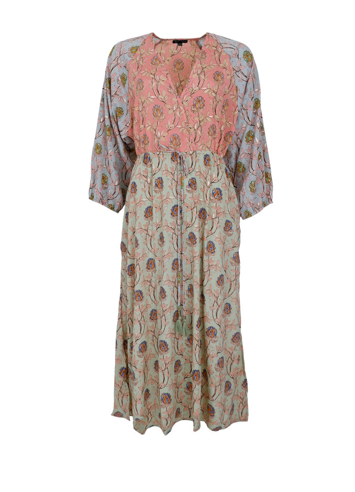 Black Colour - BC Luna Multi  V-neck Long Dress Pastel Delight Mix - 6