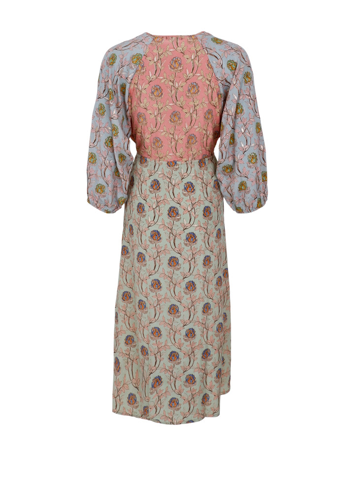 Black Colour - BC Luna Multi  V-neck Long Dress Pastel Delight Mix - 7
