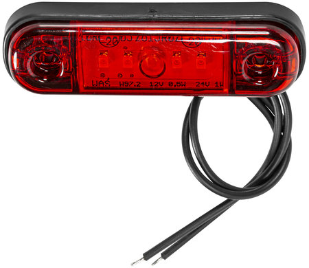 Positionsljus led slim röd 12-24V