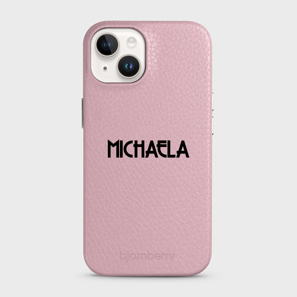 iPhone 14 Personalised Leather Case - Art Deco Name - 20