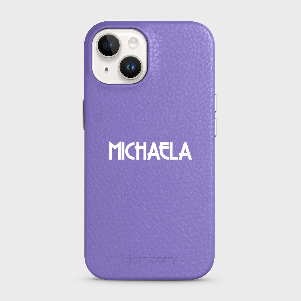 iPhone 14 Personalised Leather Case - Art Deco Name - 14