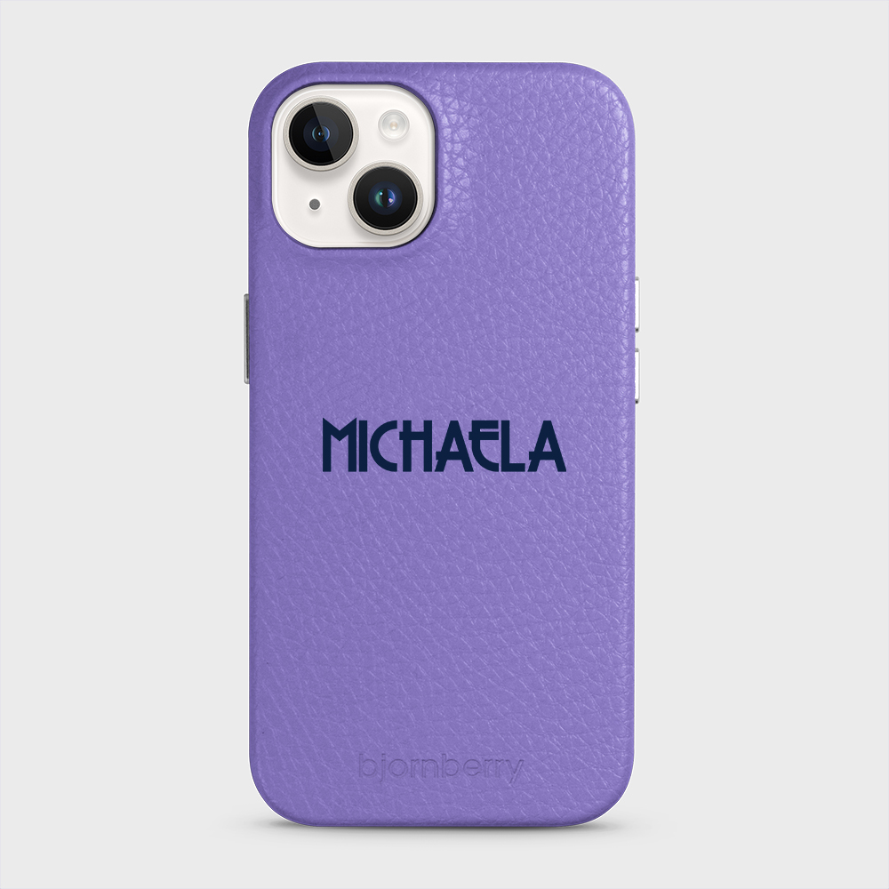 iPhone 14 Personalised Leather Case - Art Deco Name - 8