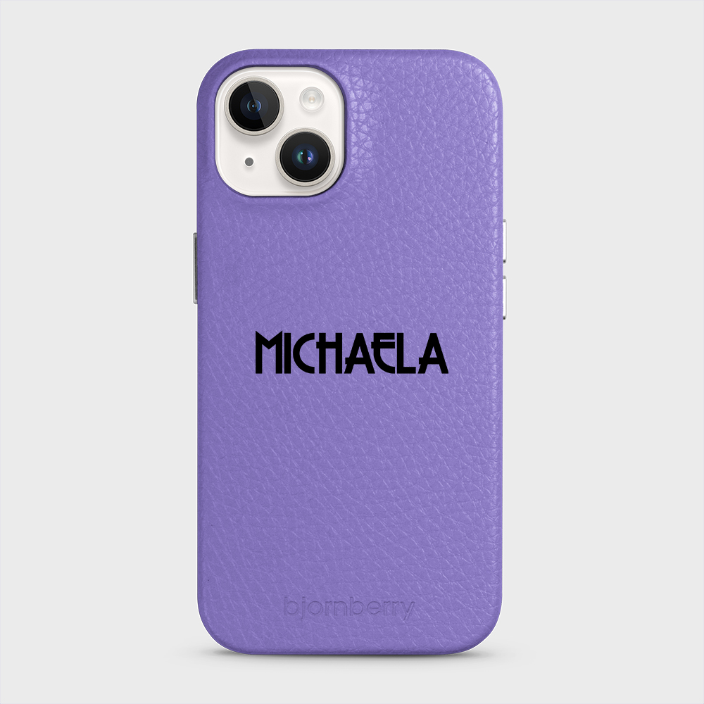 iPhone 14 Personalised Leather Case - Art Deco Name - 13