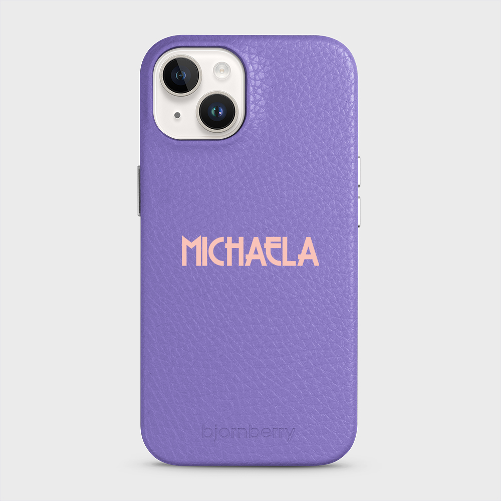 iPhone 14 Personalised Leather Case - Art Deco Name - 12