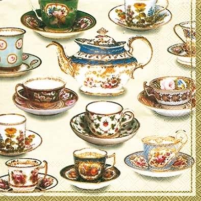V&A : Five o'clock Tea - Kaffe/Frukostservetter 25x25 cm i 20-pack - Perfekt för Afternoon Tea!