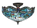 Tiffanylampa Plafond Dragonfly Blue Ø 41cm