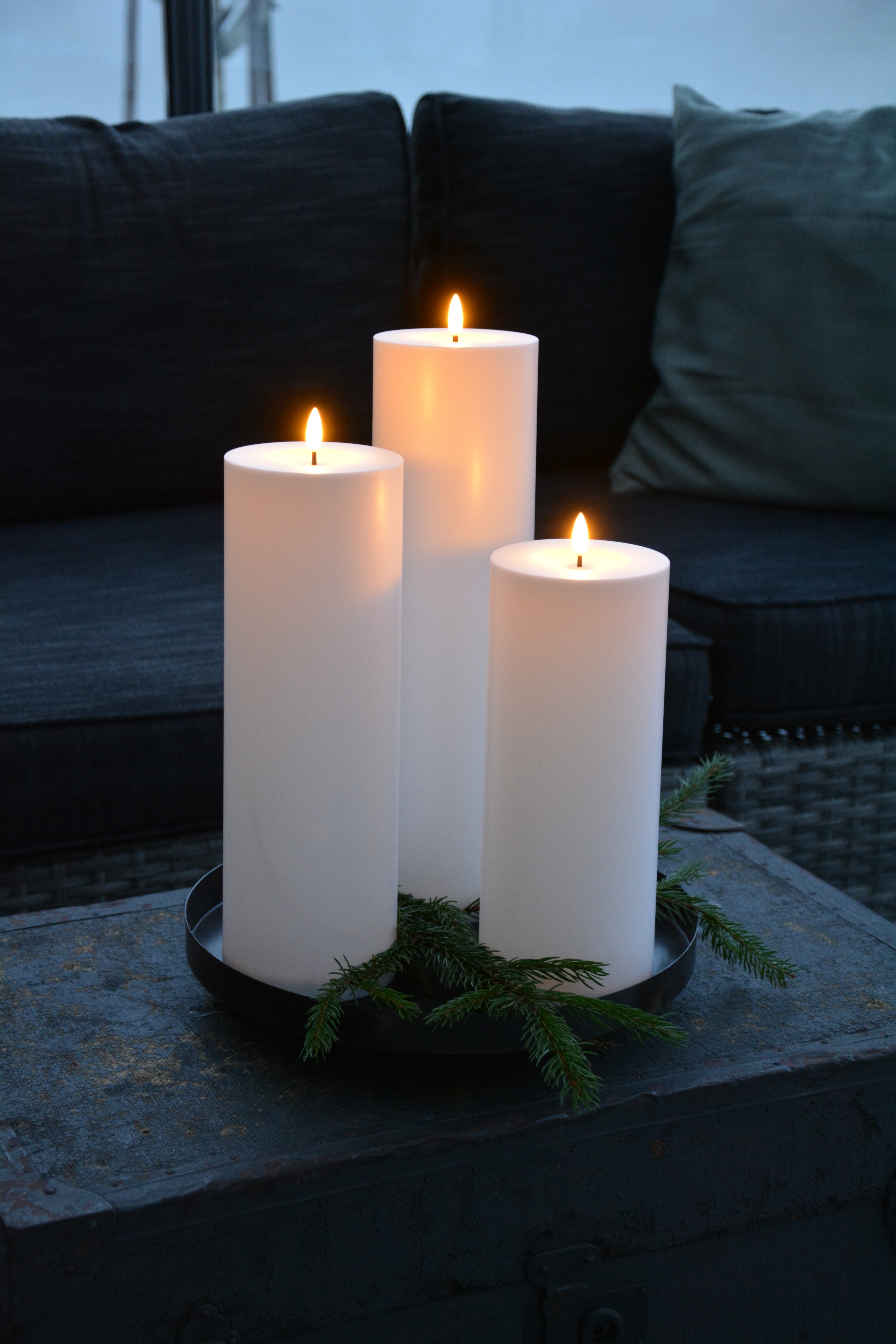 Blockljus LED vit 27,5 cm. Batteriljus för utomhus och inomhusbruk med timer - 4