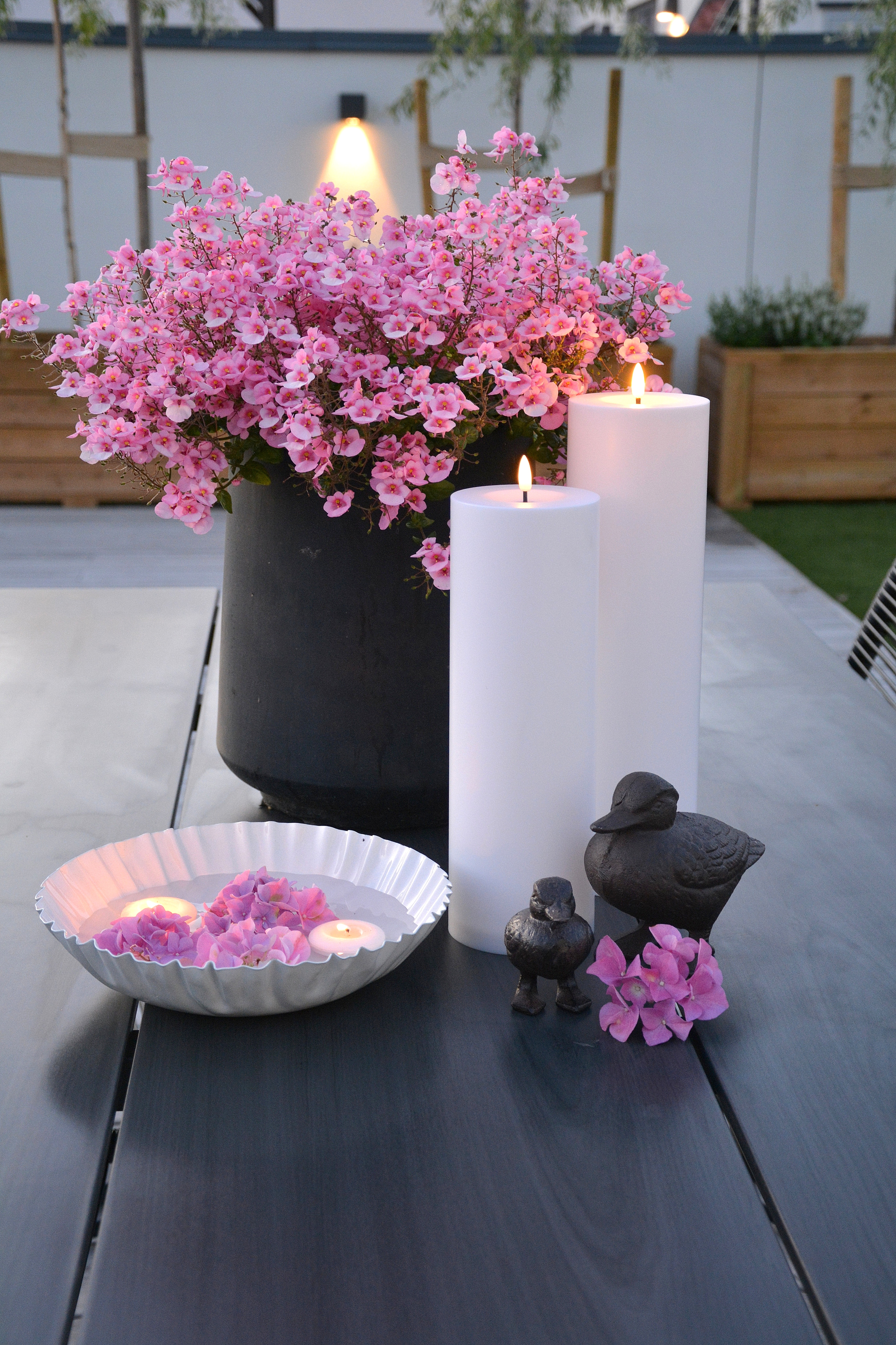 Blockljus LED vit 32,5 cm. Batteriljus för utomhus och inomhusbruk med timer