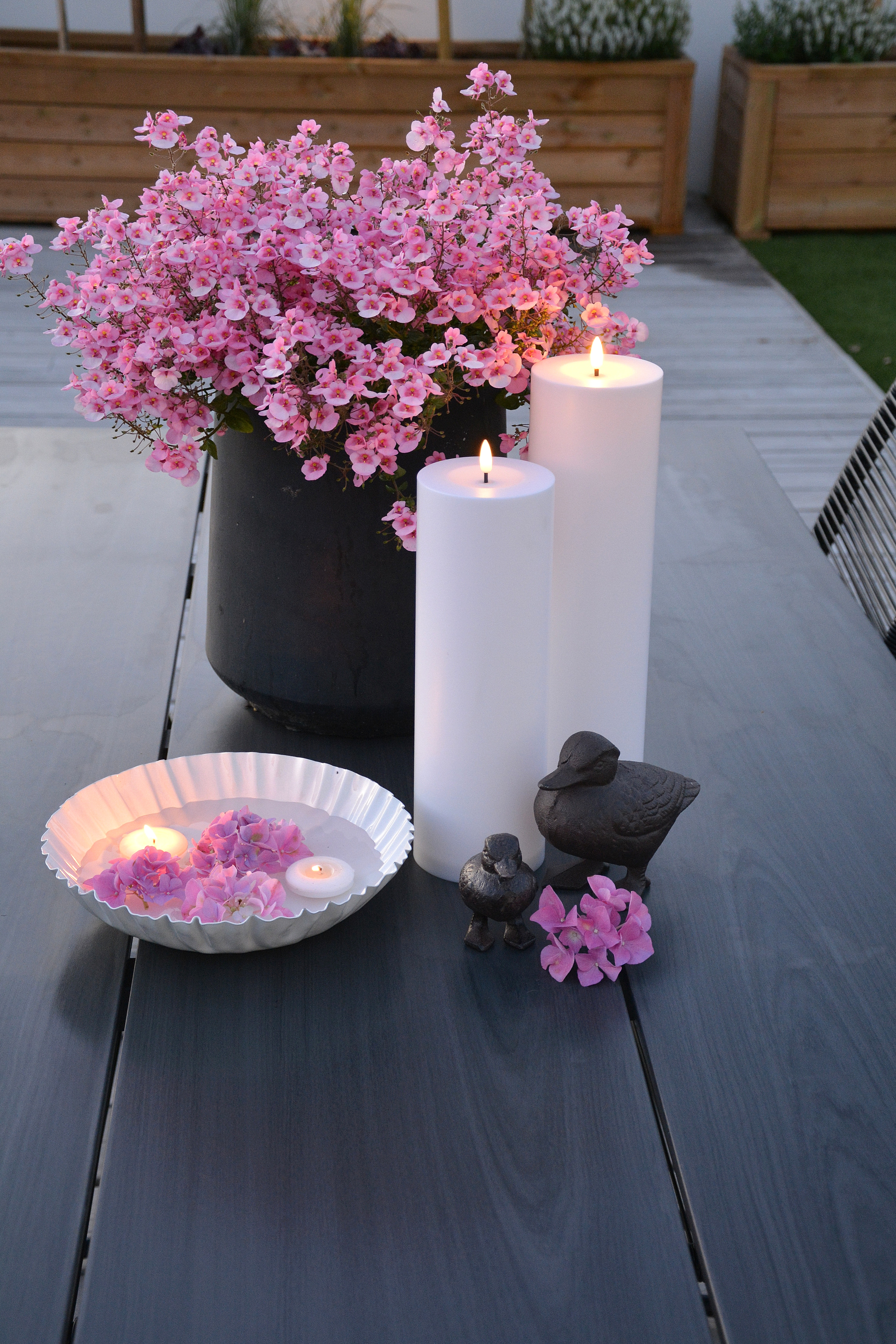 Blockljus LED vit 37,5 cm. Batteriljus för utomhus och inomhusbruk med timer