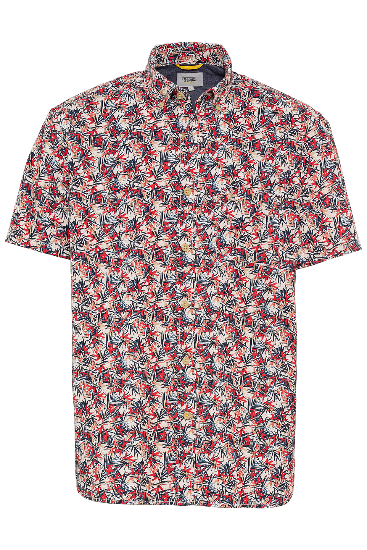 Skjorta kortärmad. beige-röd print från  camel active