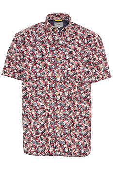 Skjorta kortärmad. beige-röd print från  camel active