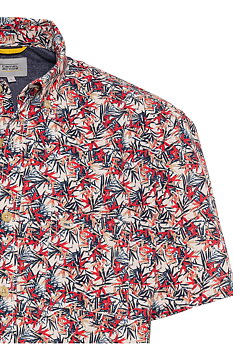 Skjorta kortärmad. beige-röd print från  camel active