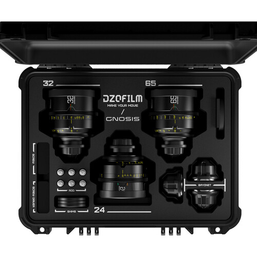DZOFilm 24,32, 65mm T2.8 Gnosis Macro Prime 3-Lens Kit (LPL with PL & EF Mounts)
