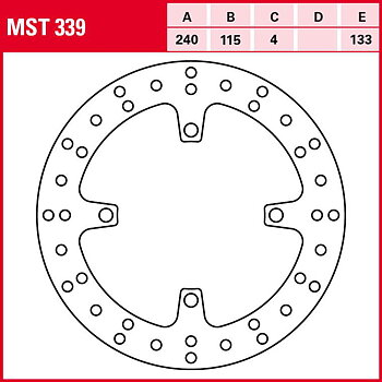 TRW Bromsskiva Bak KX125/250 2003-2008 KX250F 2005-2019 KX450F 2006-2014