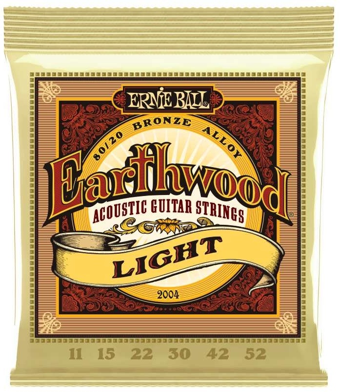 Ernie Ball 2004 Earthwood 80/20 Light - Stålstängar till a